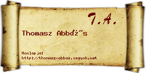 Thomasz Abbás névjegykártya